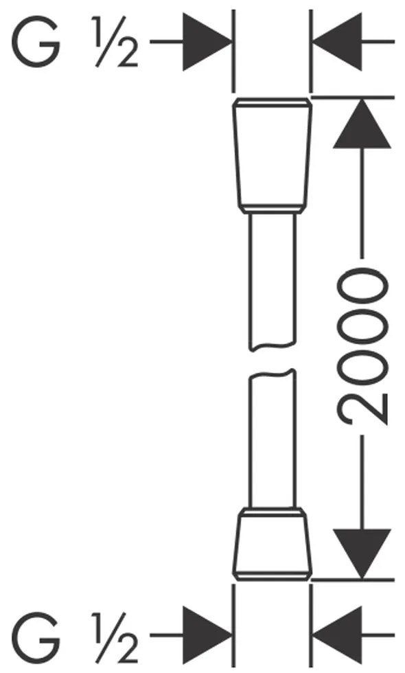 Furtun de dus 200 cm, crom
