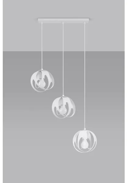 Lustră pe cablu TULOS 3xE27/60W/230V albă Sollux SL.1085