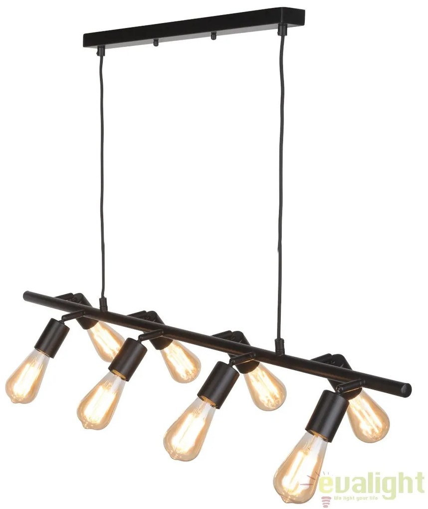 Lustra moderna cu 8 surse de lumina directionabile MIAMI, negru MIAMI/H8/B