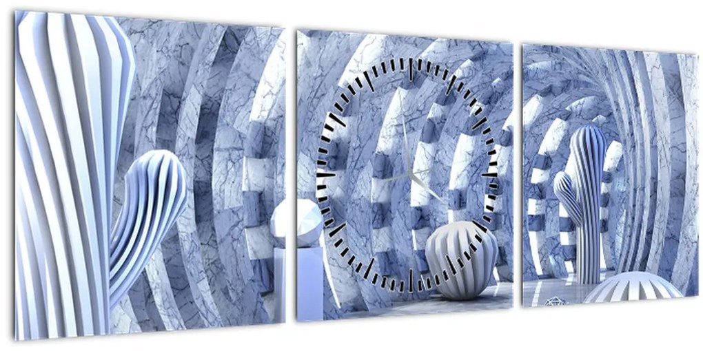 Tablou - 3D Abstract (cu ceas) (90x30 cm)