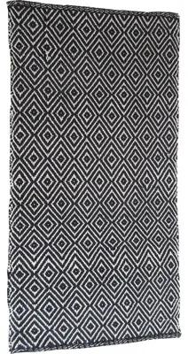 Covor bumbac romburi negru/alb 140x200 cm
