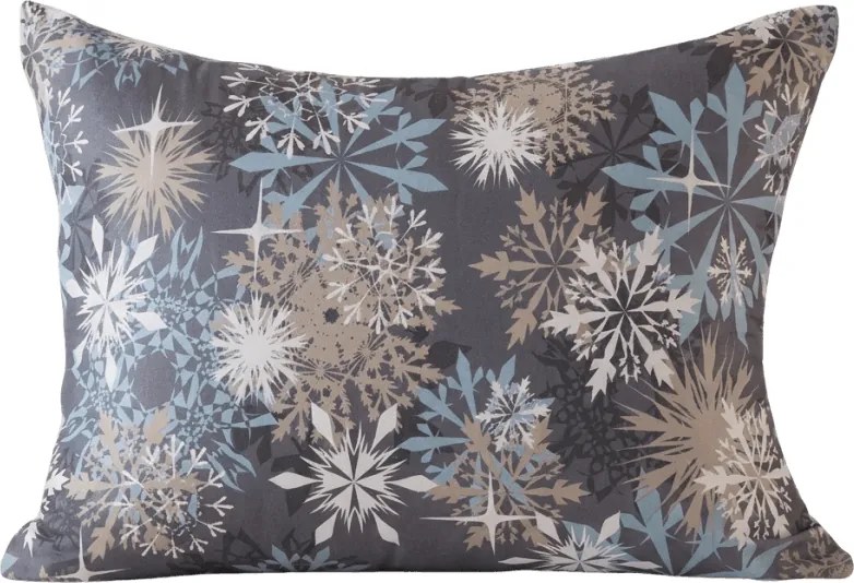 Husa pentru perna din microfibra SNOWFLAKE 70x90 cm, albastru-gri