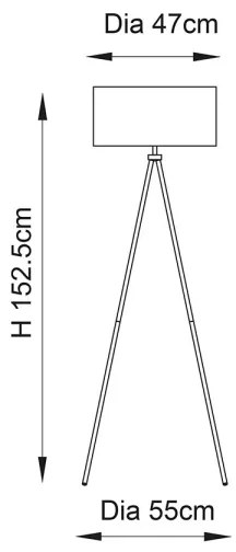 Endon 66987 - Lampă de podea TRI 1xE27/60W/230V, bej