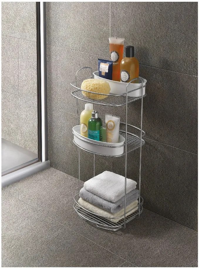 Suport cu 3 nivele pentru baie Metaltex, înălțime 65 cm