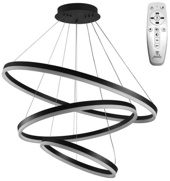 Lustră LED dimabilă pe cablu Brilagi CIRCLE LED/125W/230V 3000-6500K negru + telecomandă