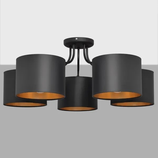 Lustră aplicată ALBA 5xE27/15W/230V neagră/aurie