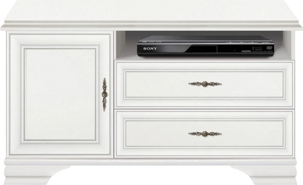 Comoda TV IDENTO B, alb, PAL, 125x44x64 cm