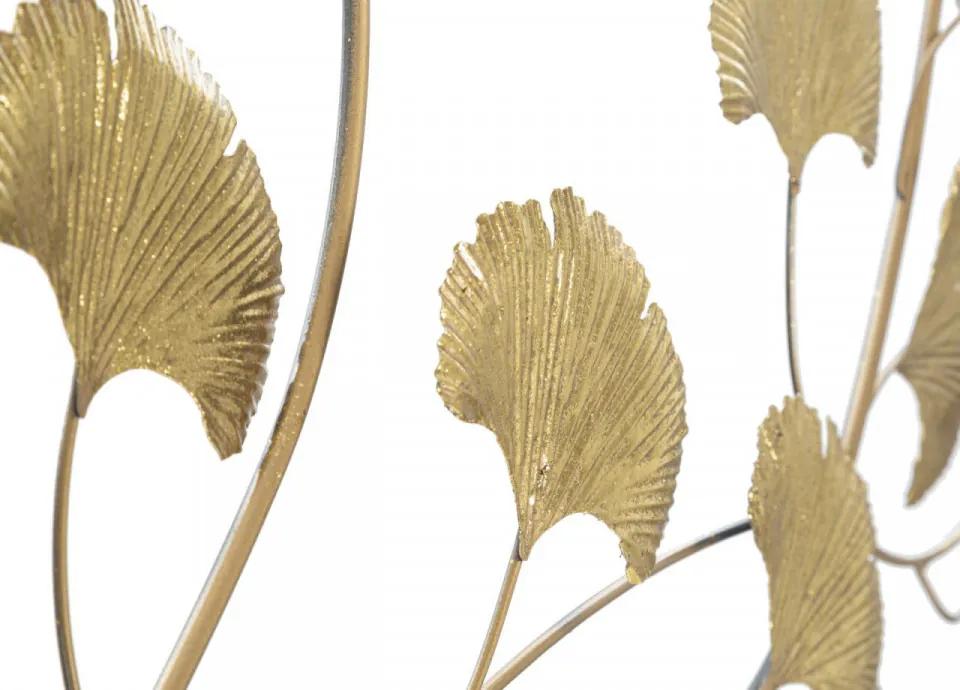 Panou decorativ auriu din metal, 115,5x4x90 cm, Little Leaf Mauro Ferretti
