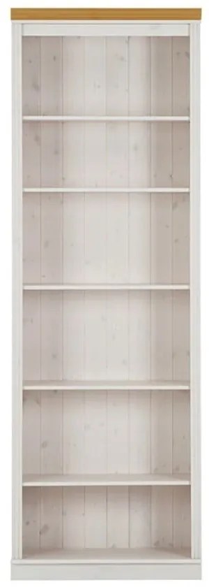 Bibliotecă albă din lemn de pin 74x223x37 cm Anita – Støraa