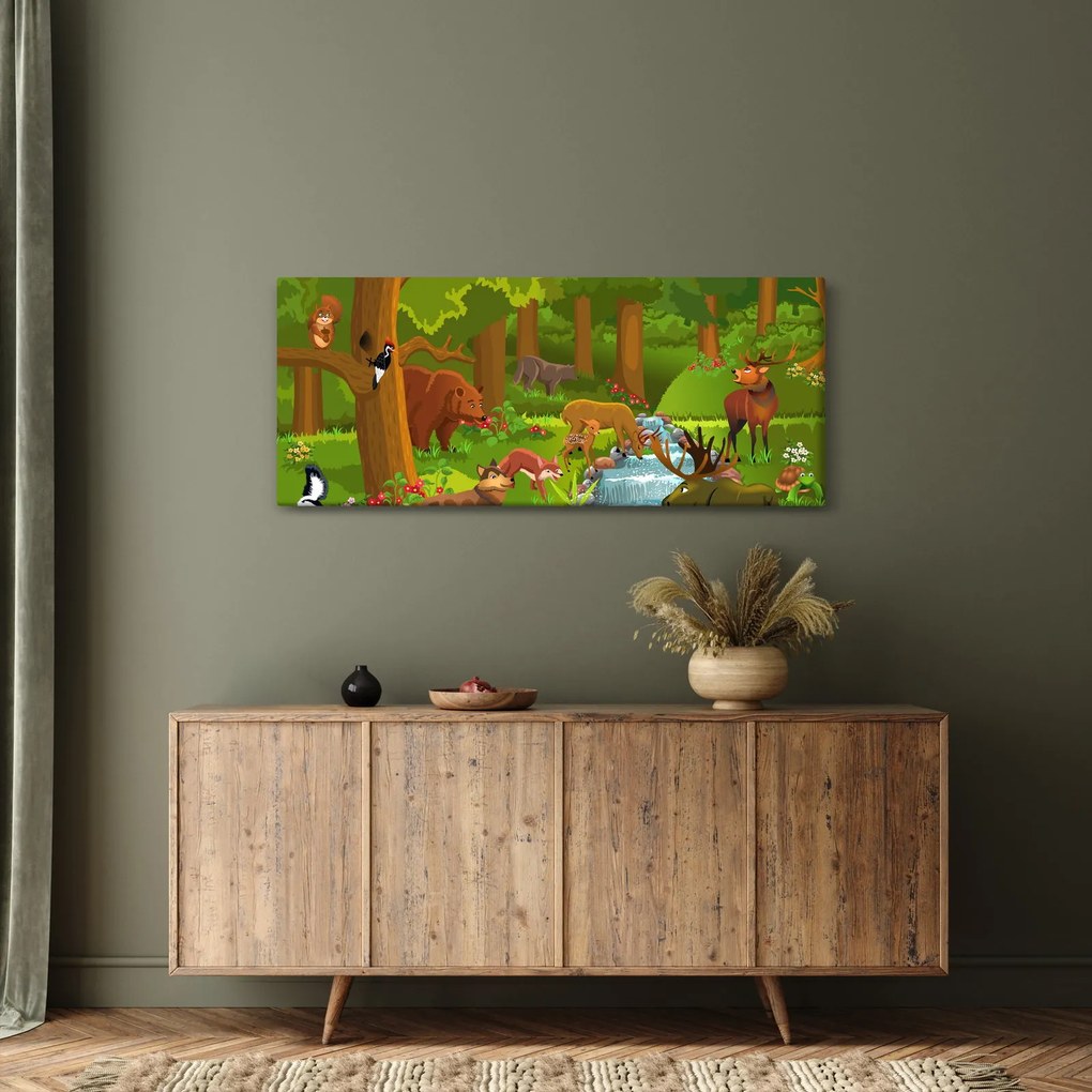 Tablou pentru copii cu animale (120x50 cm)
