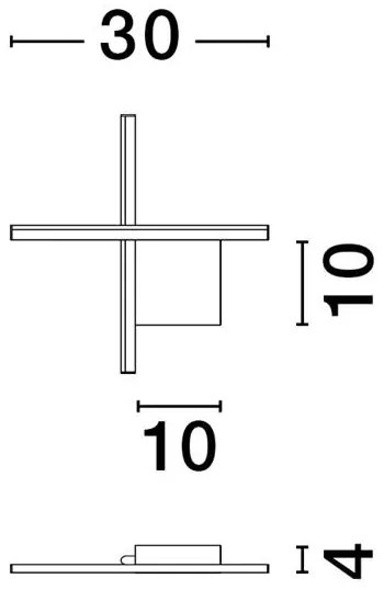 Aplica de perete cu lumina ambientala LED Cross 30cm