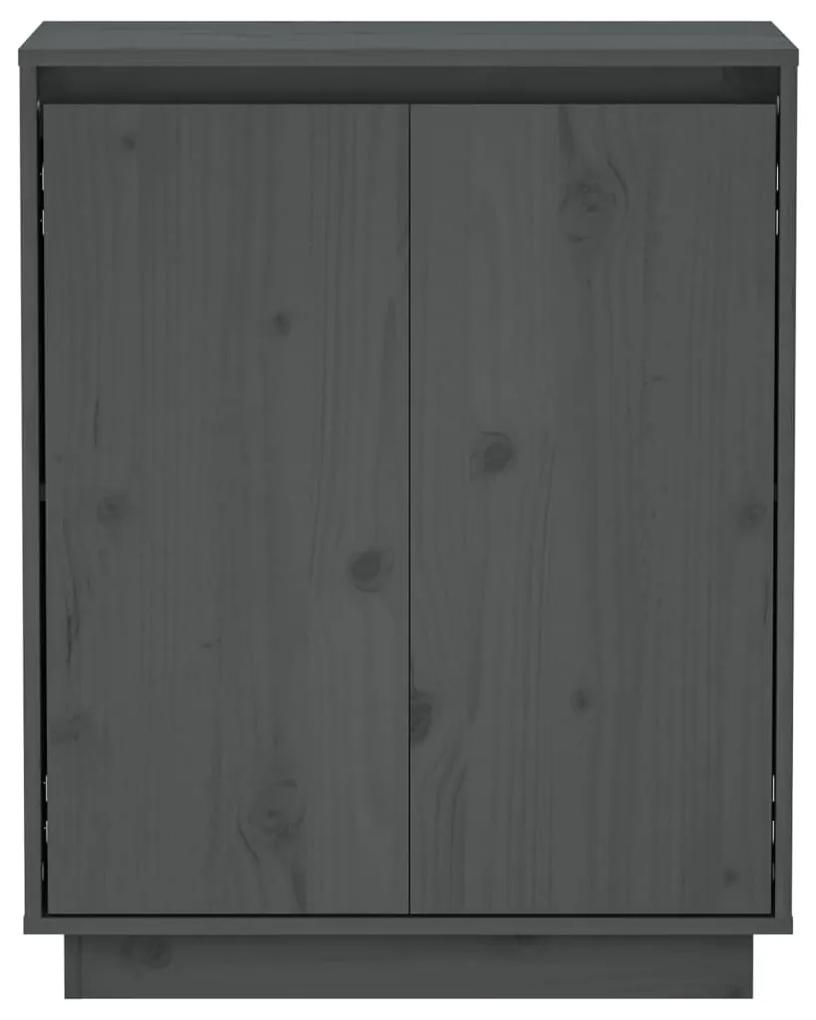 Servanta, gri, 60x34x75 cm, lemn masiv de pin 1, Gri