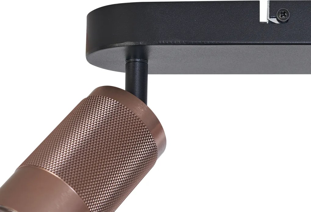 Spot rotund de tavan bronz închis cu 3 lumini reglabil - Veerle