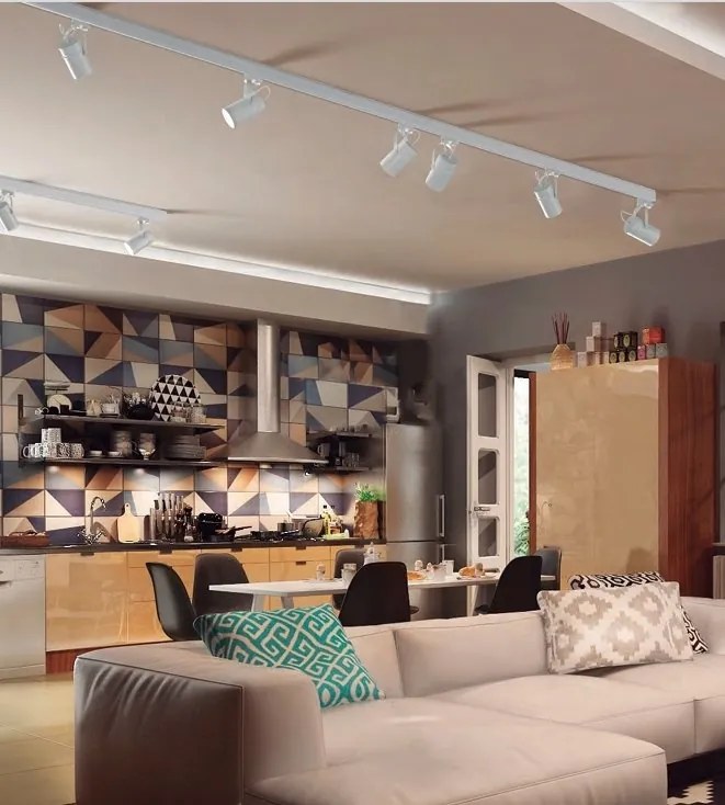 Spot E27, Accesoriu pentru sina trifazata Mantra ARUBA alb