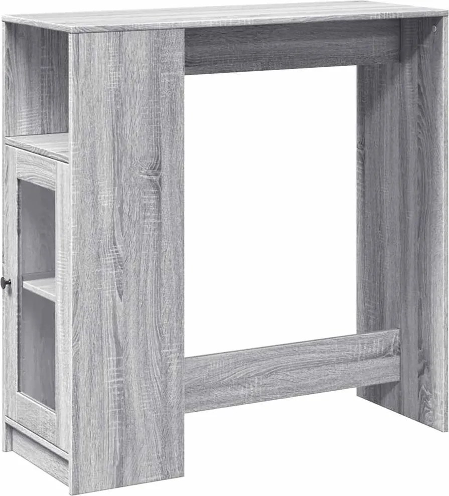 vidaXL Masă bar cu rafturi, gri sonoma, 101x40x103,5 cm lemn prelucrat
