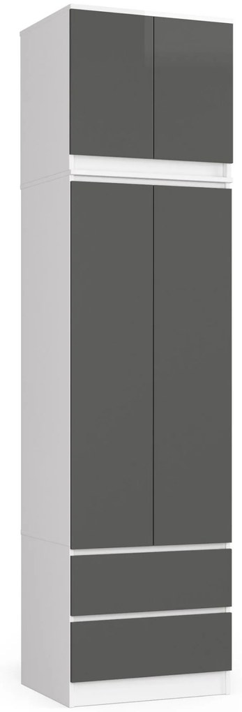 Dulap de haine Slots (alb + grafit) (cu suprastructură). 1117373