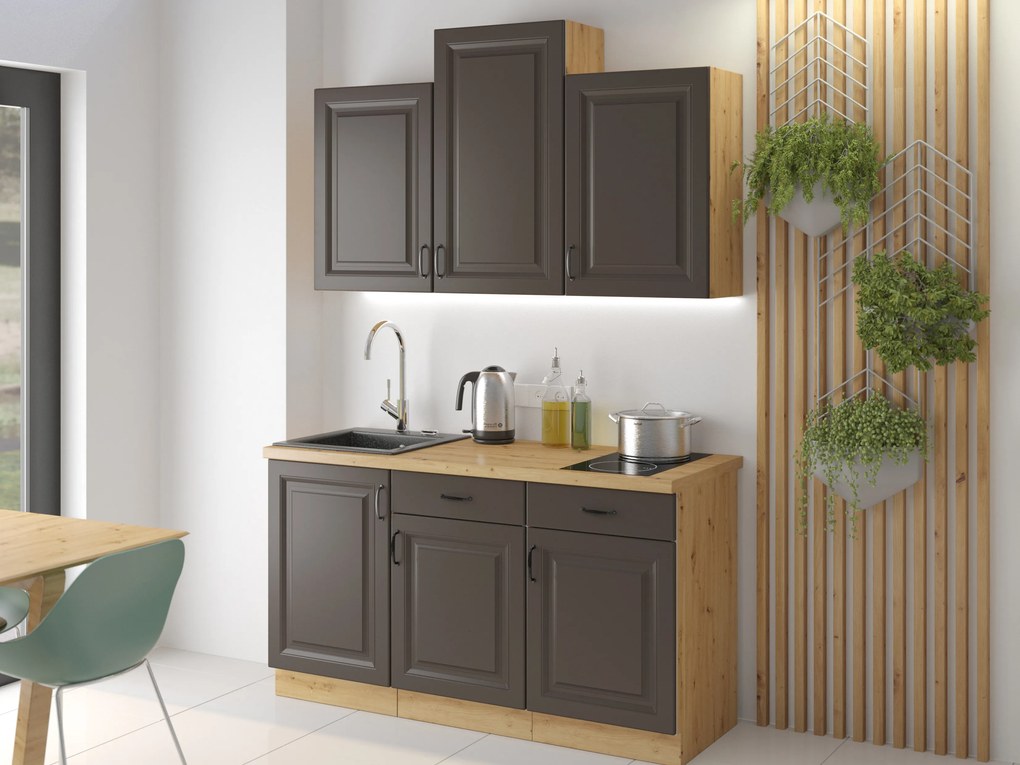 Dulap de bucătărie pentru alimente pentru cuptor Sheila 60 DPS 210 3S 1F (stejar artisan + grafit). 1040910