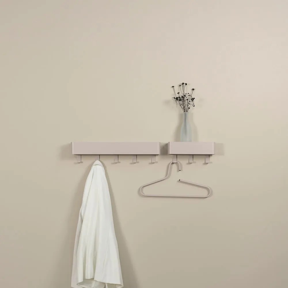 Cuier de perete taupe cu raft din metal 52 cm Dax Play – Spinder Design