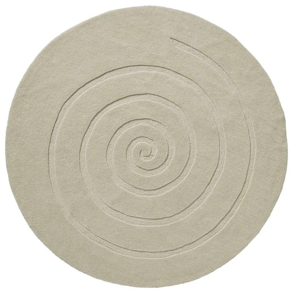 Covor rotund din lână Think Rugs Spiral, ⌀ 180 cm, crem ildeș