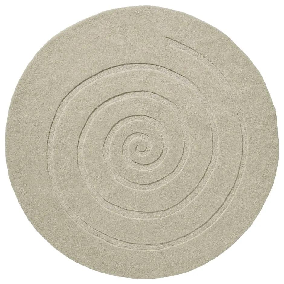 Covor rotund din lână Think Rugs Spiral, ⌀ 140 cm, crem fildeș