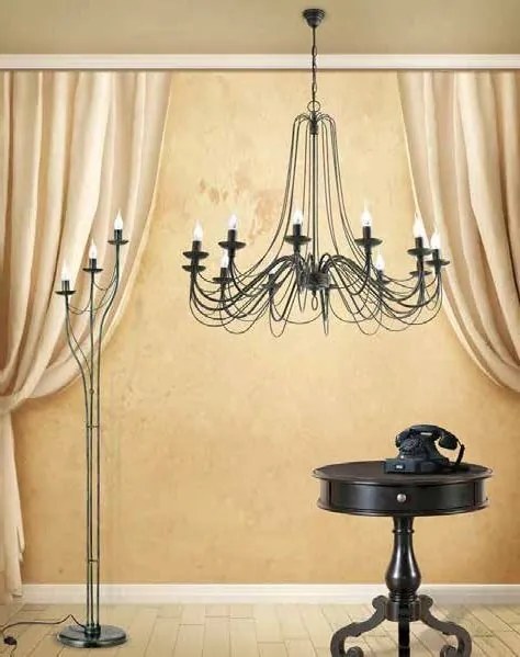 Lampadar design rustic cu 3 brate Vela, Antik