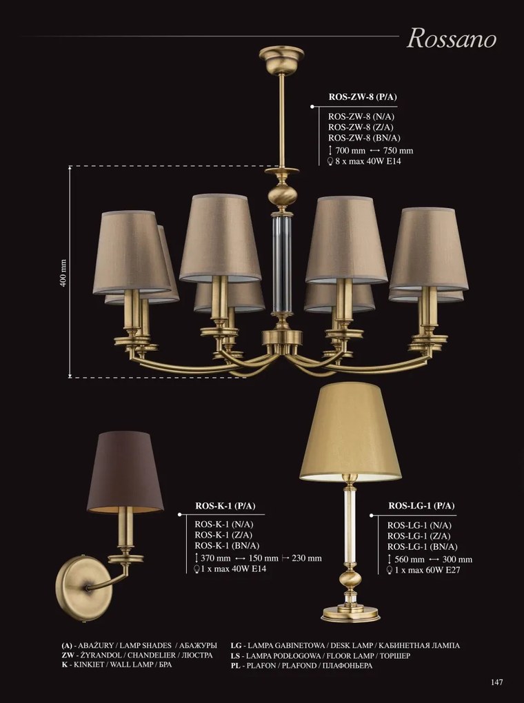 Candelabru 6 brate elegant design clasic ROSSANO