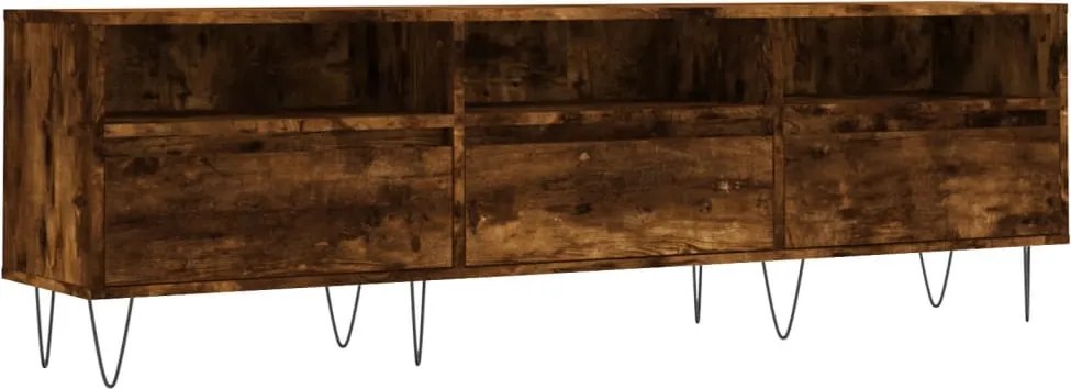 vidaXL Comodă TV, stejar fumuriu, 150x30x44,5 cm, lemn prelucrat