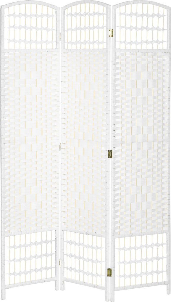 HOMCOM Paravan interior din lemn separator de cameră despărțitură pliabilă 3 panouri 120 x 170 cm alb | Aosom Romania