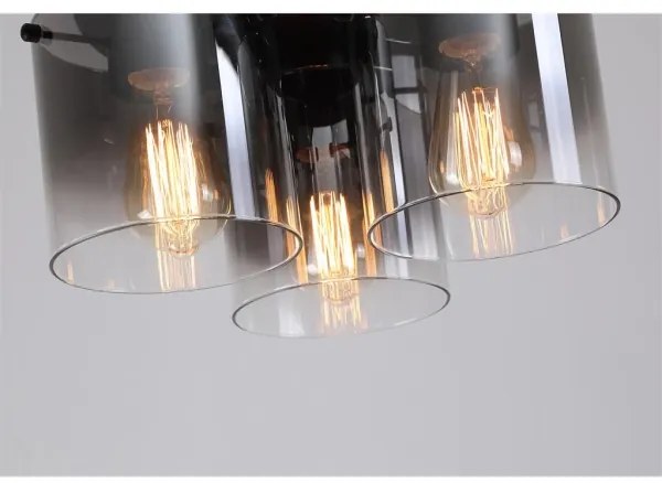 Plafonieră Searchlight SWEDEN 88911-3BK - 3xE27/60W/230V, Ø39 cm, negru/fumuriu