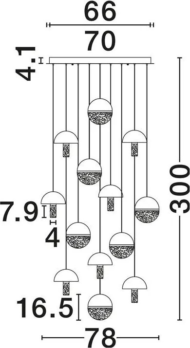 Lustra LED decorativa casa scarii 2700K DORIN