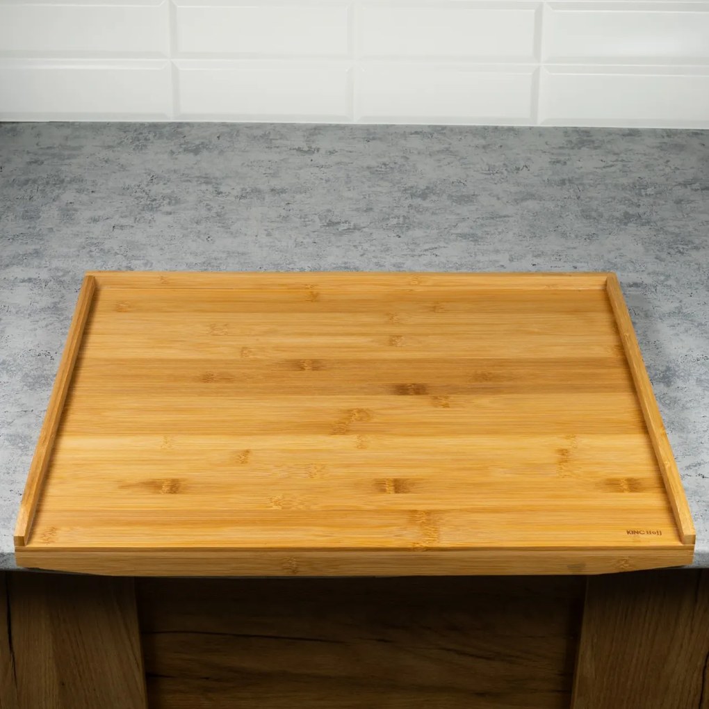 Tava de bambus 55x43 cm Kinghoff KH1683, pentru pregatirea aluatului, tocarea legumelor