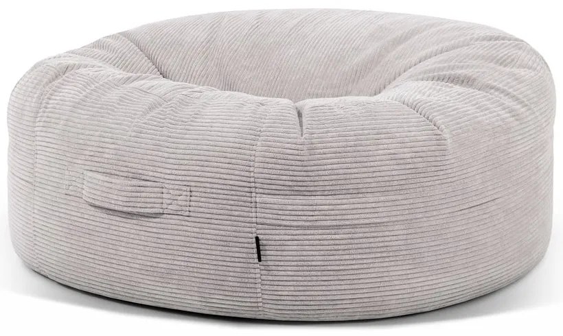 Fotoliu bean bag gri deschis cu tapițerie din catifea reiată Roll 135 – SLOWDOWN