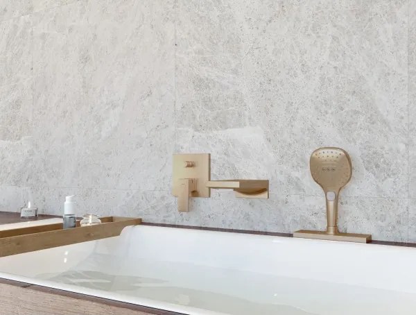 Pipa cada, Hansgrohe Metropol, montaj incastrat, 18.5 cm, bronz periat, 32543140