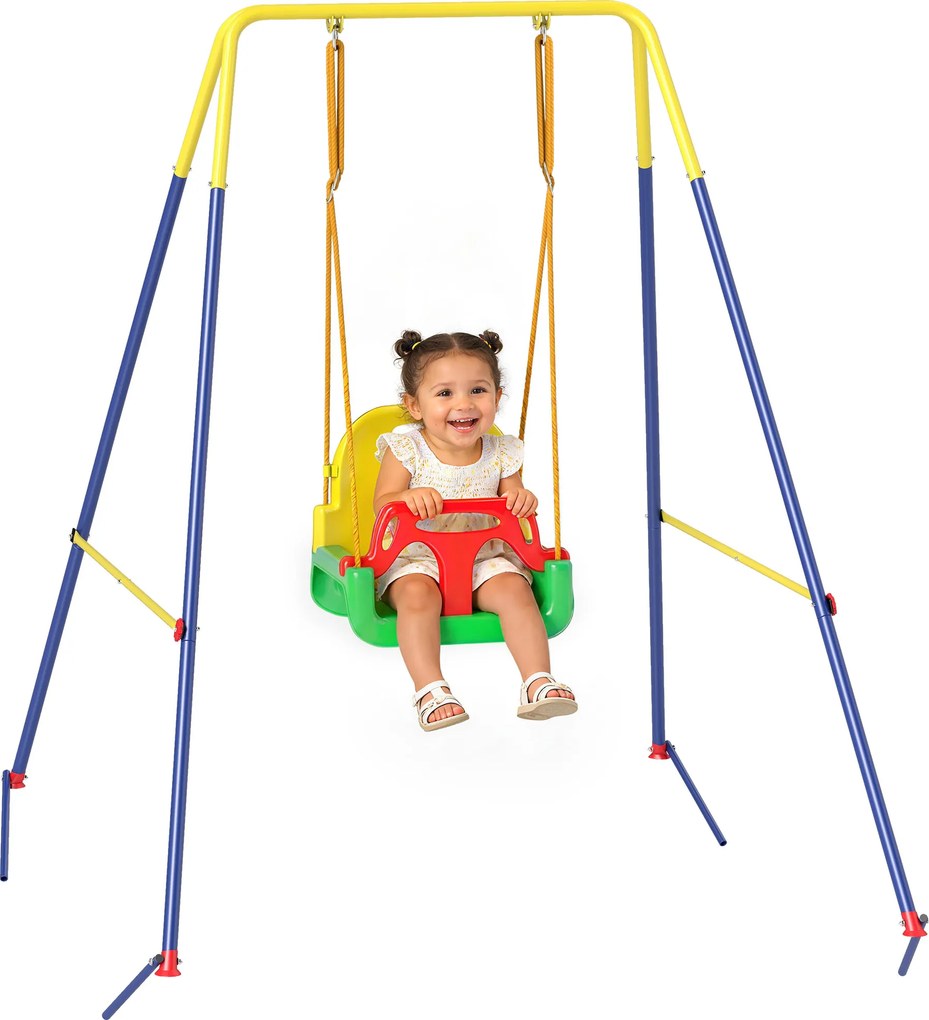 AIYAPLAY Leagăn de grădină pentru copii Leagăn pentru bebeluși 3 în 1 Verde | Aosom Romania