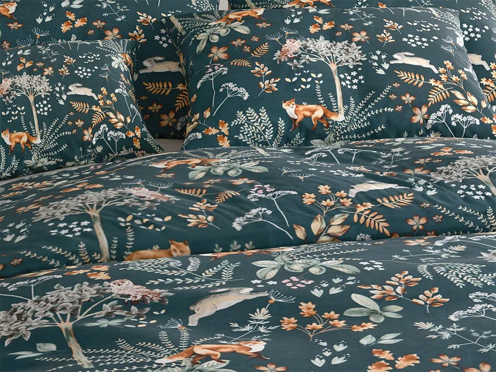 Lenjerie de pat din microfibra THE FOX AND THE HARE verde inchis Dimensiune lenjerie de pat: 70 x 90 cm | 140 x 200 cm