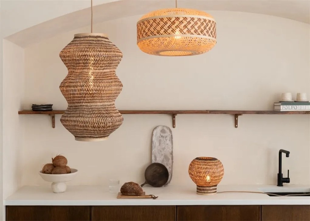 Lampa de Masa Eco, Bambus, Barbados natural/brown