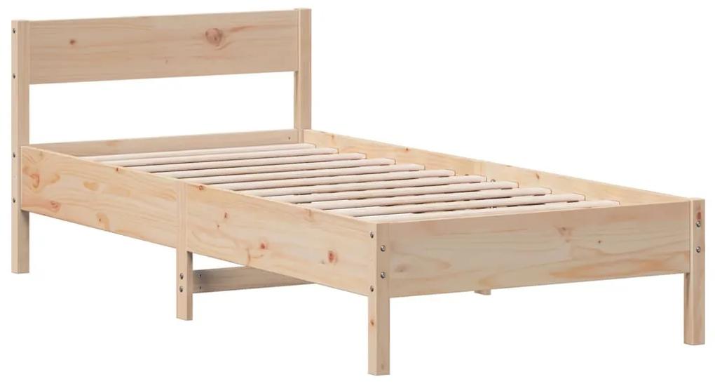 842762 vidaXL Cadru de pat cu tăblie, 90x200 cm, lemn masiv de pin