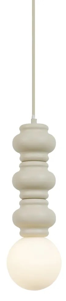 Lampă pandantiv retro bej cu sticlă mată - Fedde