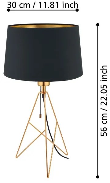 Eglo 39179 - Lampă de masă CAMPORALE 1xE27/60W/230V