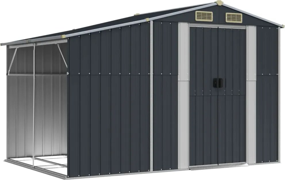 vidaXL Șopron de grădină, antracit, 277x192,5x179 cm, oțel galvanizat