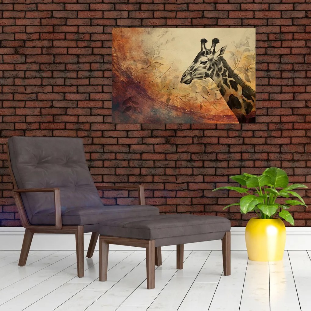 Tablou - Girafă, pictură (90x60 cm)