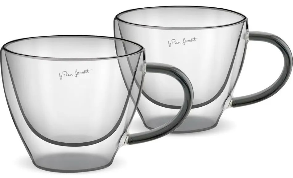 Lamart LT9117 Set de 2 pahare pentru cappuccinoVaso, 190 ml, negru