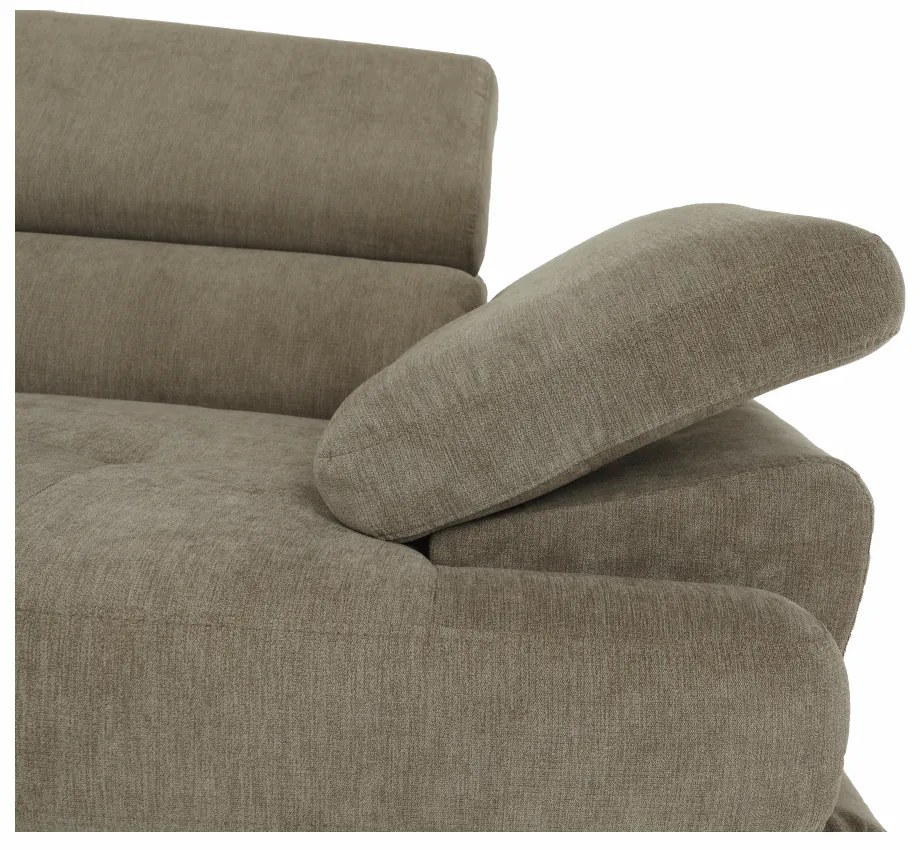 Colţar cu spaţiu de depozitare, maro deschis, material textil, stânga, BUTON R