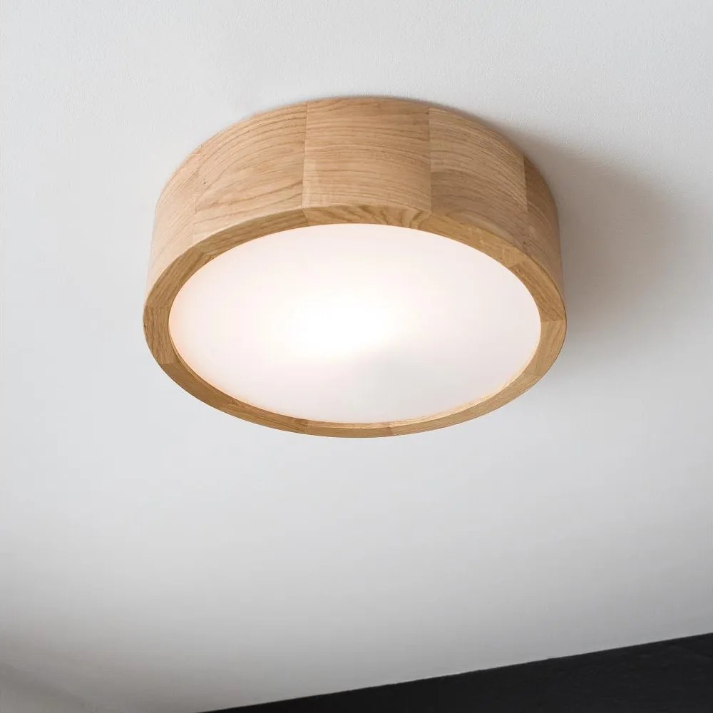 Brilagi - Plafonieră LED RGBW dimabilă CARVALHO, 1xE27/9W/230V, Wi‑Fi, stejar, Ø 27,5 cm
