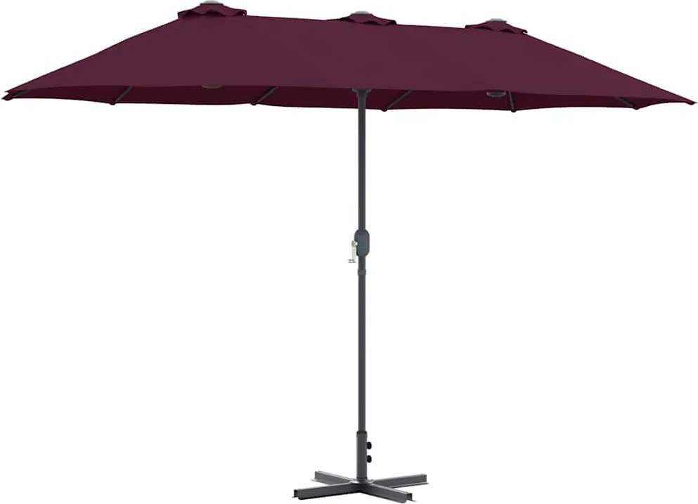 vidaXL Parasol de Grădină Roșu Bordeaux 370 x 197 x 239 cm
