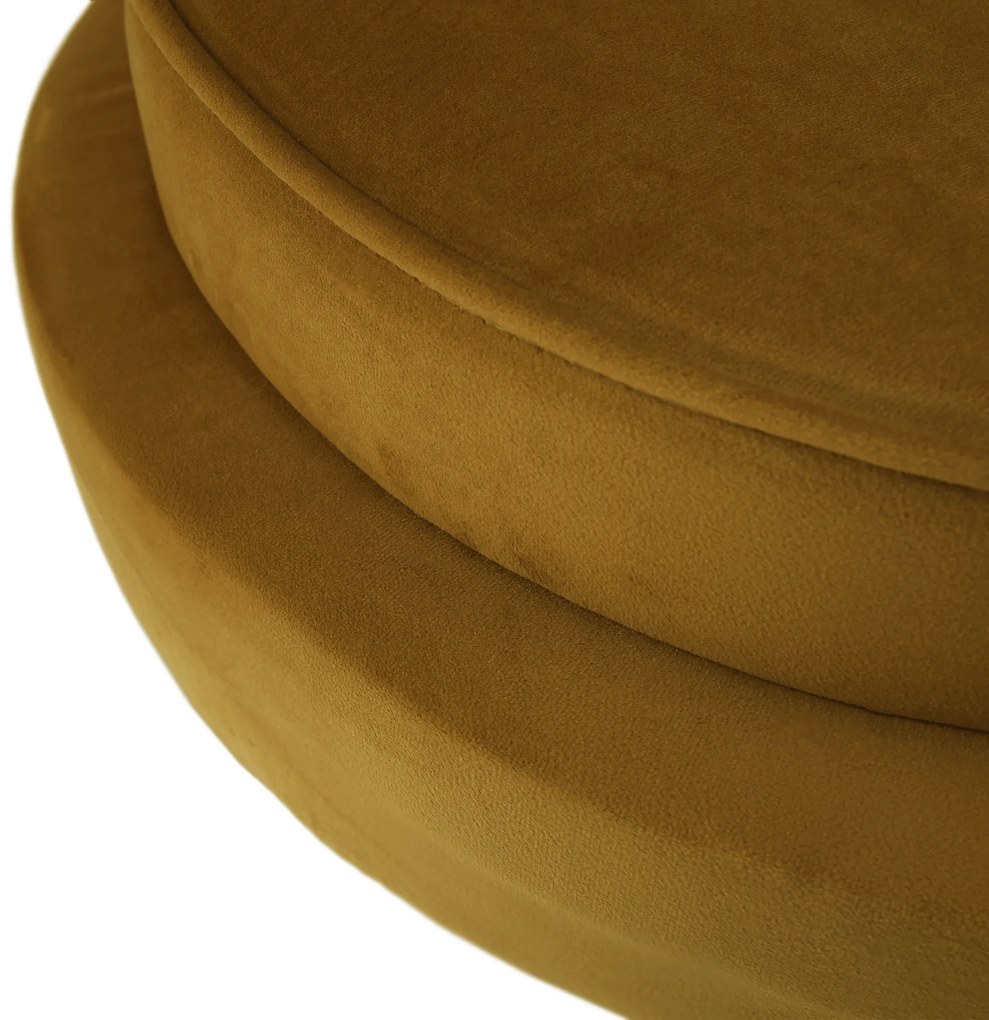 Fotoliu în stil Art-deco, catifea Velvet muştar/crom auriu, NOBLIN NEW