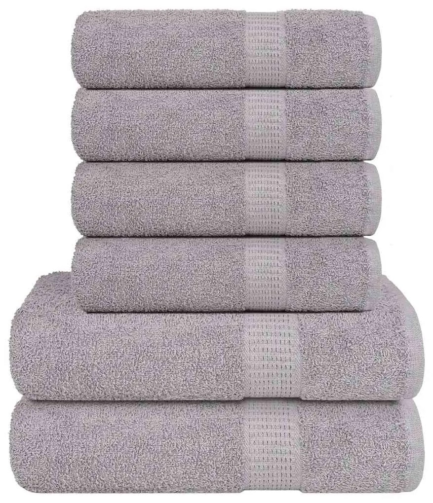 vidaXL Set prosoape 6 piese gri 360 g/m² 100% bumbac