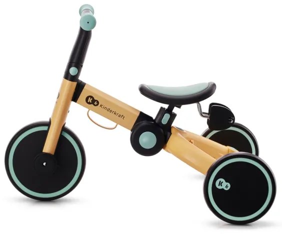 Tricicletă 3 în 1 pentru copii KINDERKRAFT 4TRIKE galben/verde-mentă