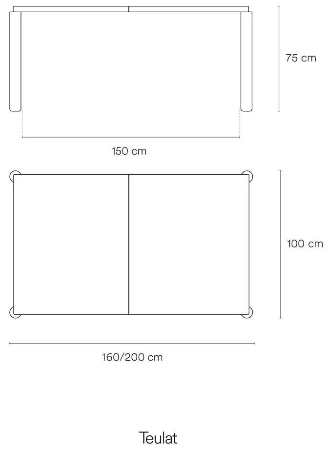 Masă de dining extensibilă în decor frasin 160x100 cm Atlas - Teulat