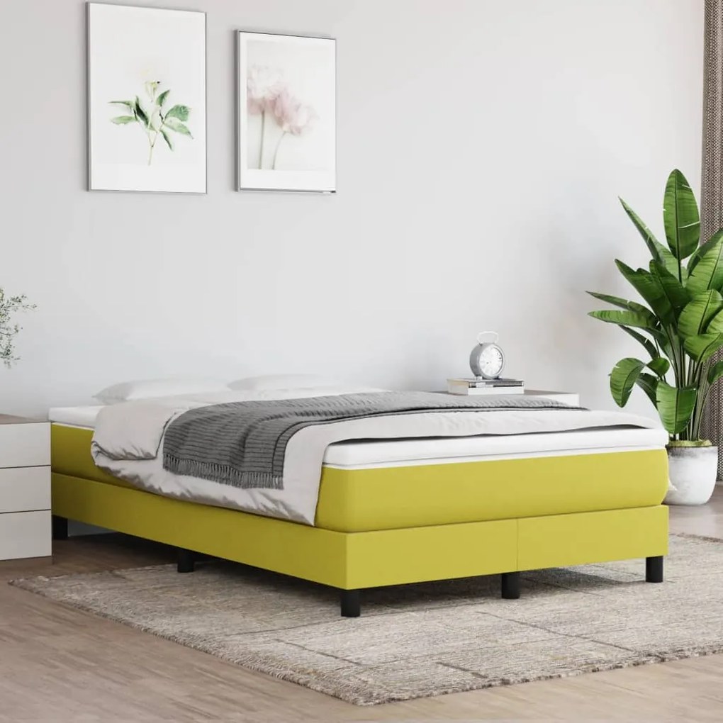 3120507 vidaXL Cadru de pat box spring, verde, 120x200 cm, textil